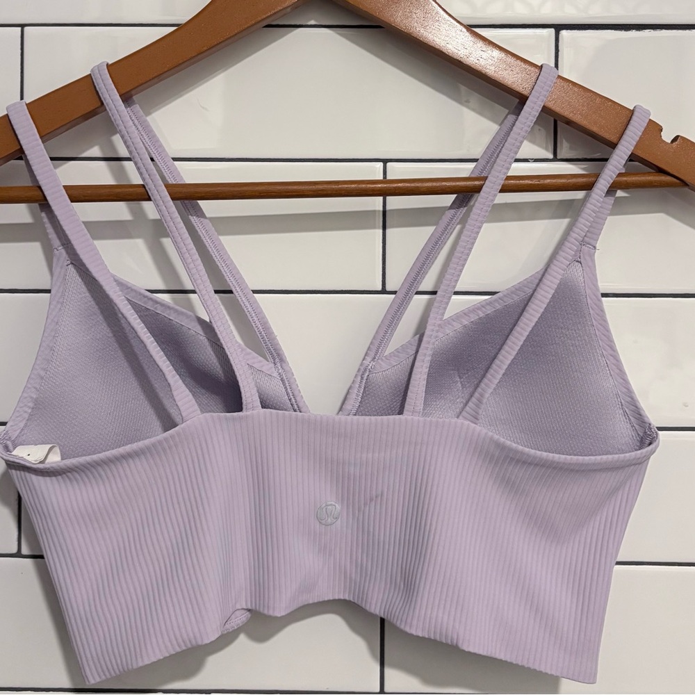 Lululemon Like a Cloud Strappy Longline Ribbed Bra *Light Support Purple Ash 8 - Picture 9 of 11